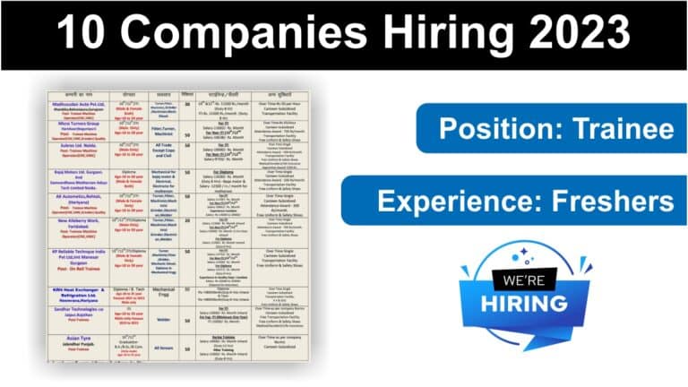 10 Companies Hiring 2023