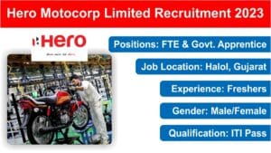 Hero Motocorp Limited Recruitment 2023: हीरो मोटर कॉर्प लिमिटेड में आईटीआई पास के लिए निकली सीधी भर्ती.