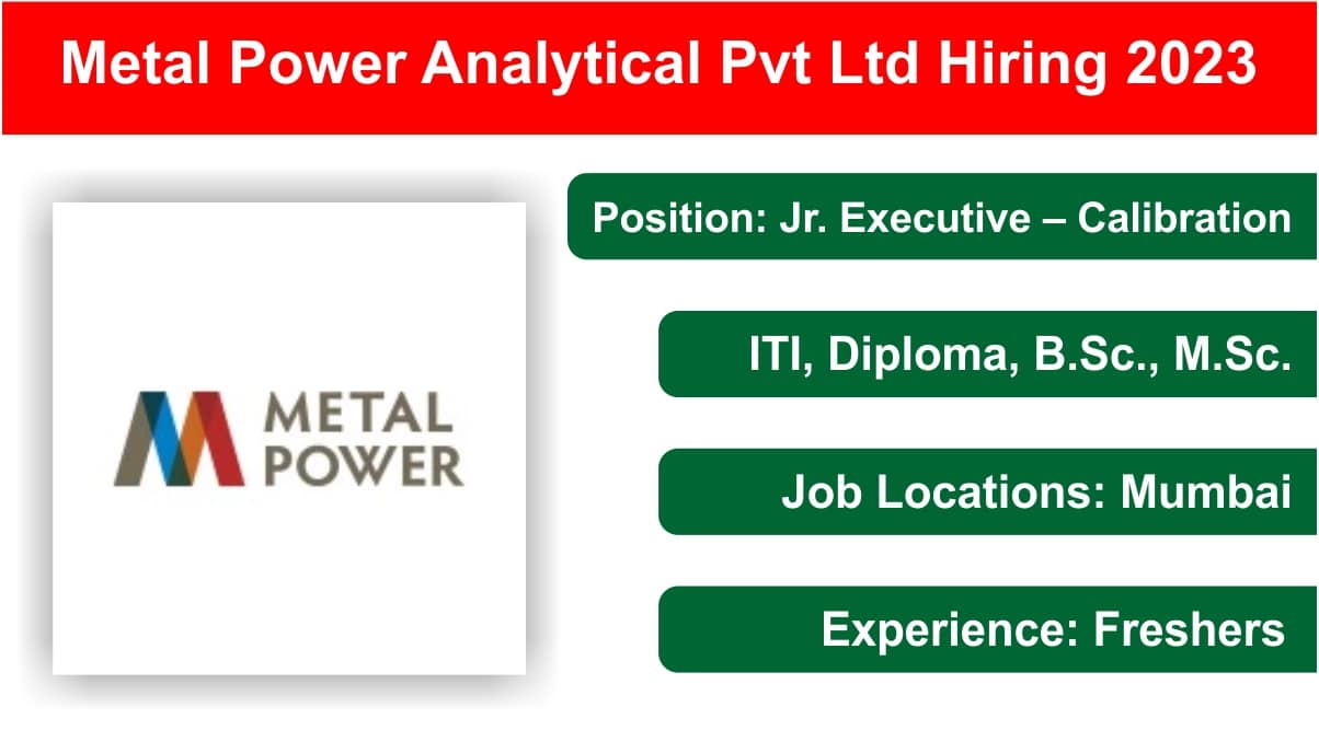 Metal Power Analytical Pvt Ltd Hiring 2023