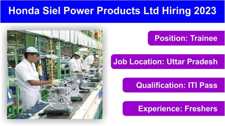 Honda Siel Power Products Ltd Hiring 2023