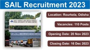 SAIL Recruitment 2023: स्टील अथॉरिटी ऑफ इंडिया लिमिटेड मैं निकली बंपर भर्ती.