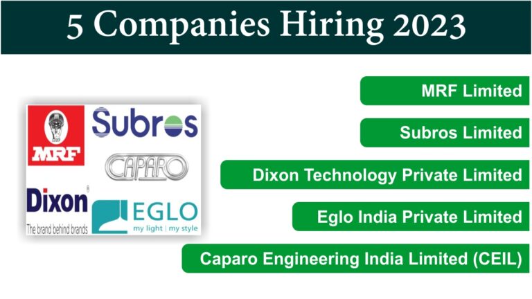 5 Companies Hiring 2023