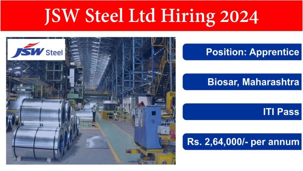 JSW Steel Ltd Hiring 2024
