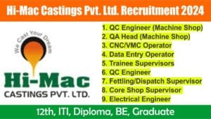 Hi-Mac Castings Pvt. Ltd. Recruitment 2024 | Hiring for Multiple Positions | Apply Now