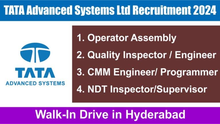 TATA Advanced Systems Ltd Recruitment 2024