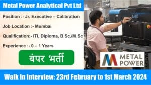 Metal Power Analytical Pvt Ltd Recruitment 2024 | मेटल पावर एनालिटिकल प्राइवेट लिमिटेड  में निकली बंपर भर्ती