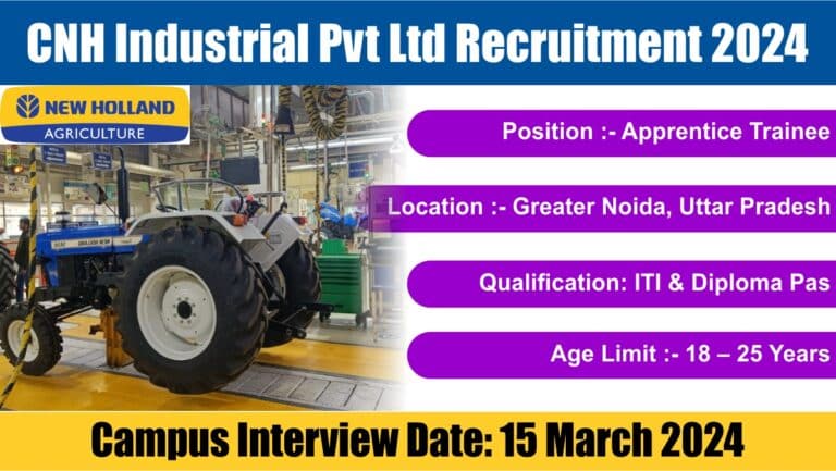 CNH Industrial Pvt Ltd Recruitment 2024