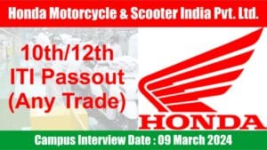 Honda Motorcycle & Scooter India Pvt. Ltd. Hiring 2024 | आईटीआई पास के लिए निकली बम्पर भर्ती