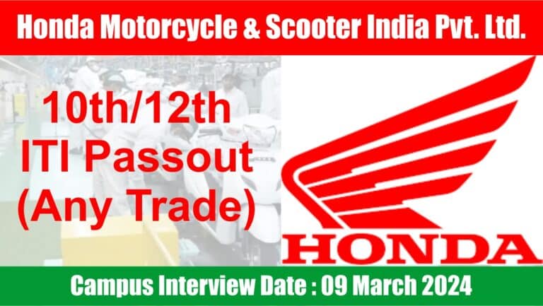 Honda Motorcycle & Scooter India Pvt. Ltd. Hiring 2024