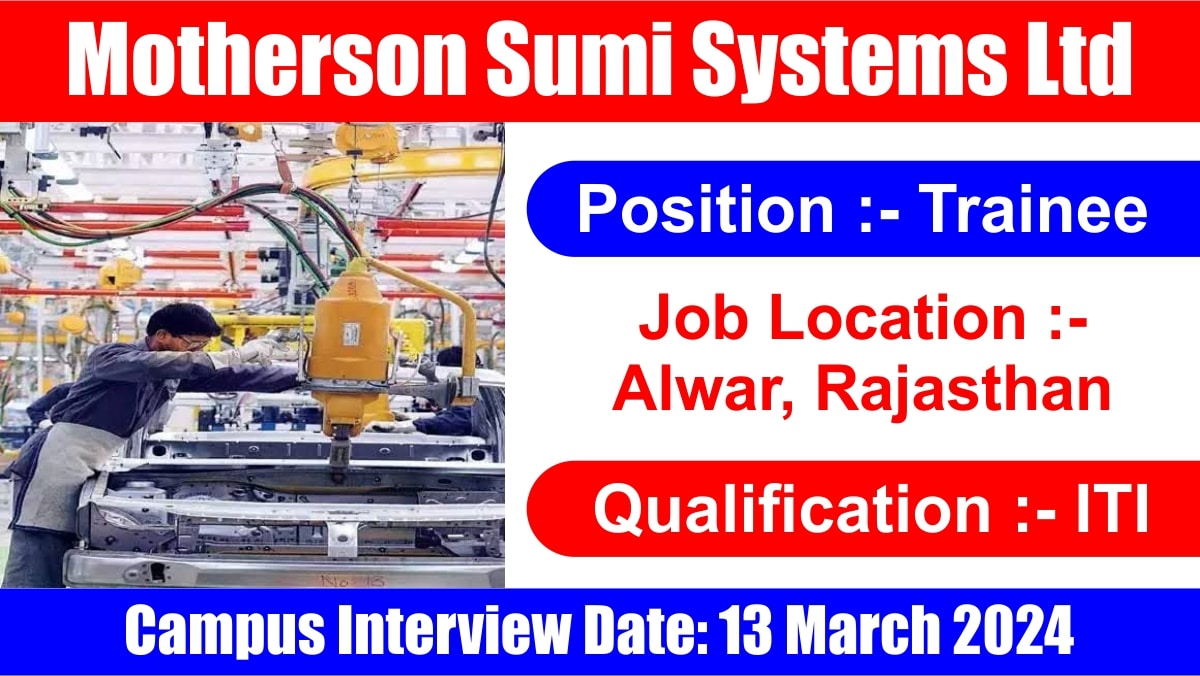 Motherson Sumi Systems Ltd Recruitment 2024