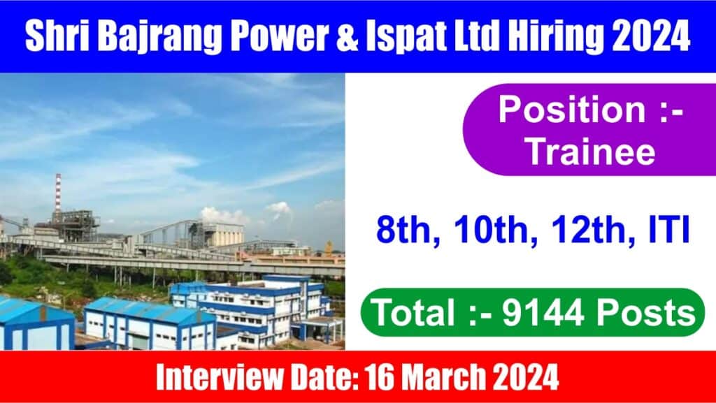 Shri Bajrang Power & Ispat Ltd Hiring 2024