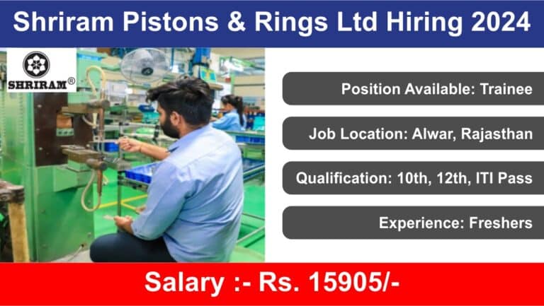 Shriram Pistons & Rings Ltd Hiring 2024