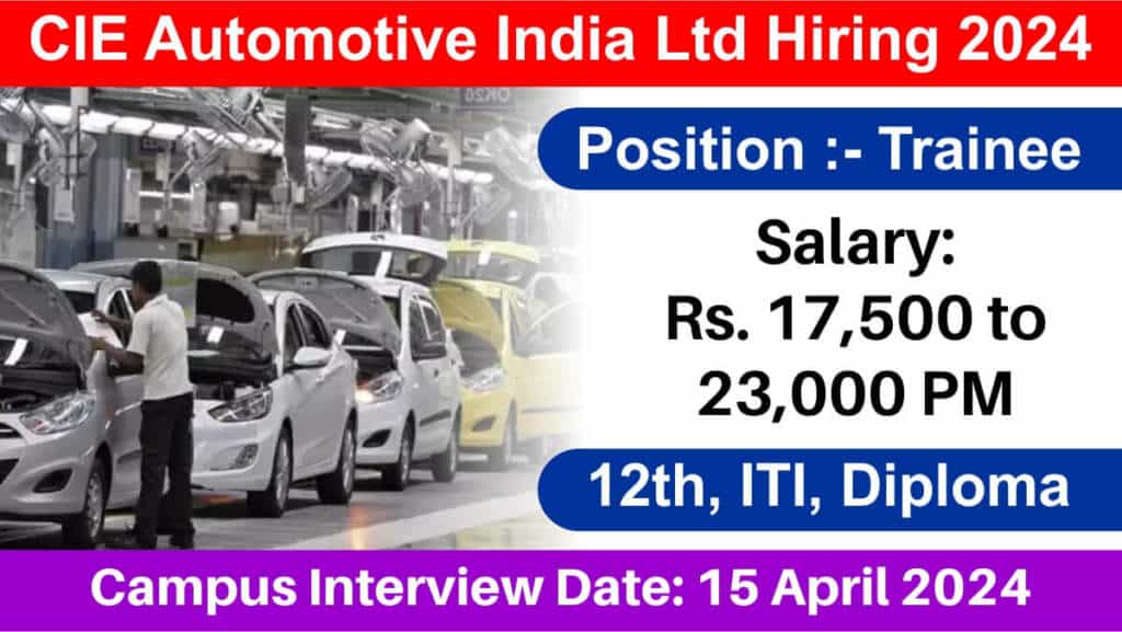 CIE Automotive India Ltd Hiring 2024