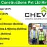 Chevrox Constructions Pvt Ltd Hiring 2024