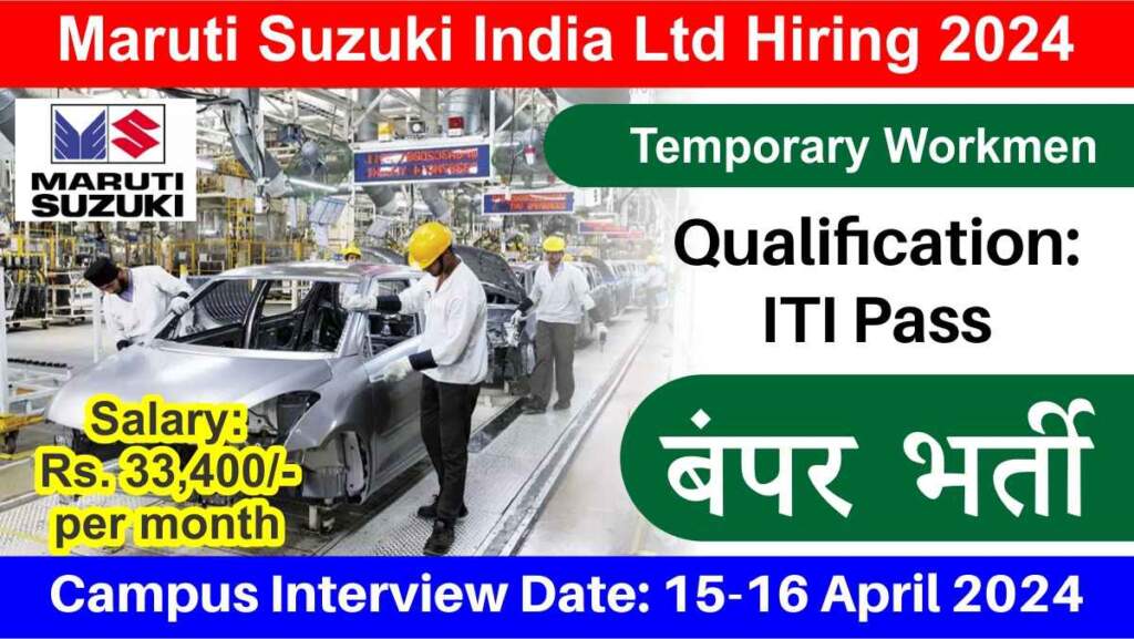 Maruti Suzuki India Ltd Hiring 2024