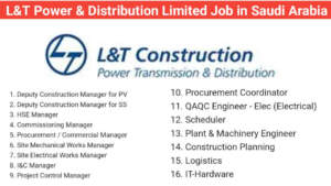 L&T Power & Distribution Limited Job in Saudi Arabia | Latest Jobs In Saudi Arabia