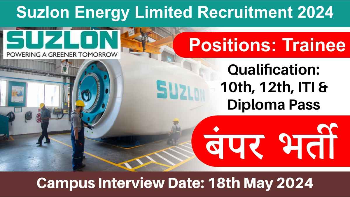Suzlon Energy Limited Recruitment 2024