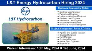 L&T Energy Hydrocarbon Hiring 2024 | Hiring for Multiple Positions | Electrical, Mechanical Engineering Jobs