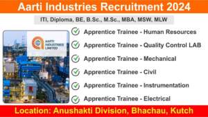 Aarti Industries Recruitment 2024 | Hiring for Multiple Positions | ITI, Diploma, BE, B.Sc., M.Sc., MBA, MSW, MLW