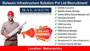 Balason Infrastructure Solution Pvt Ltd Recruitment | Hiring for Multiple Positions Specifically For Road/highway Projects In Maharashtra