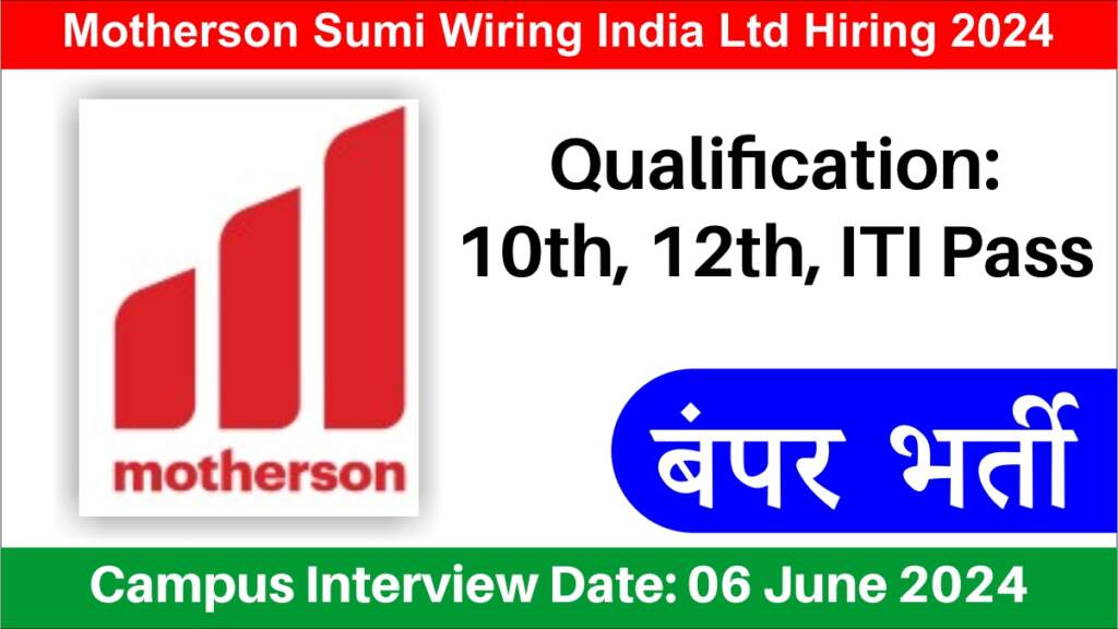 Motherson Sumi Wiring India Ltd Hiring 2024