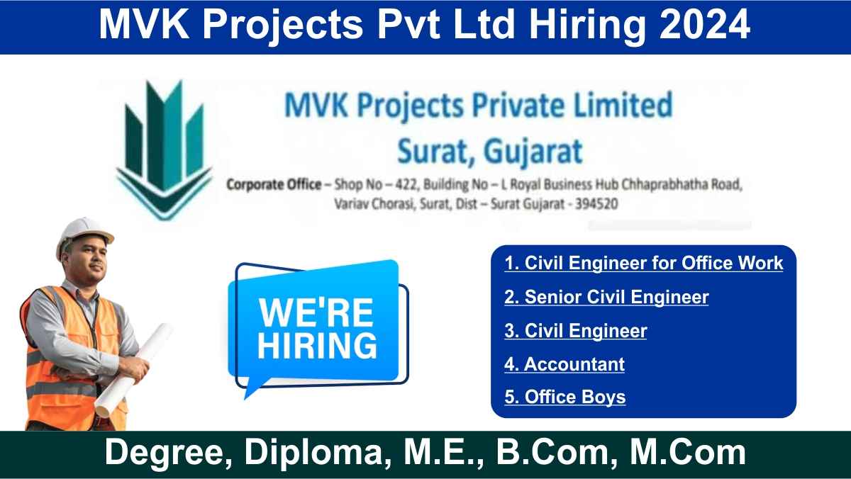 MVK Projects Pvt Ltd Hiring 2024