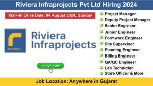 Riviera Infraprojects Pvt Ltd Hiring 2024, Hiring for Multiple Positions in Residential, Commercial, and Industrial projects