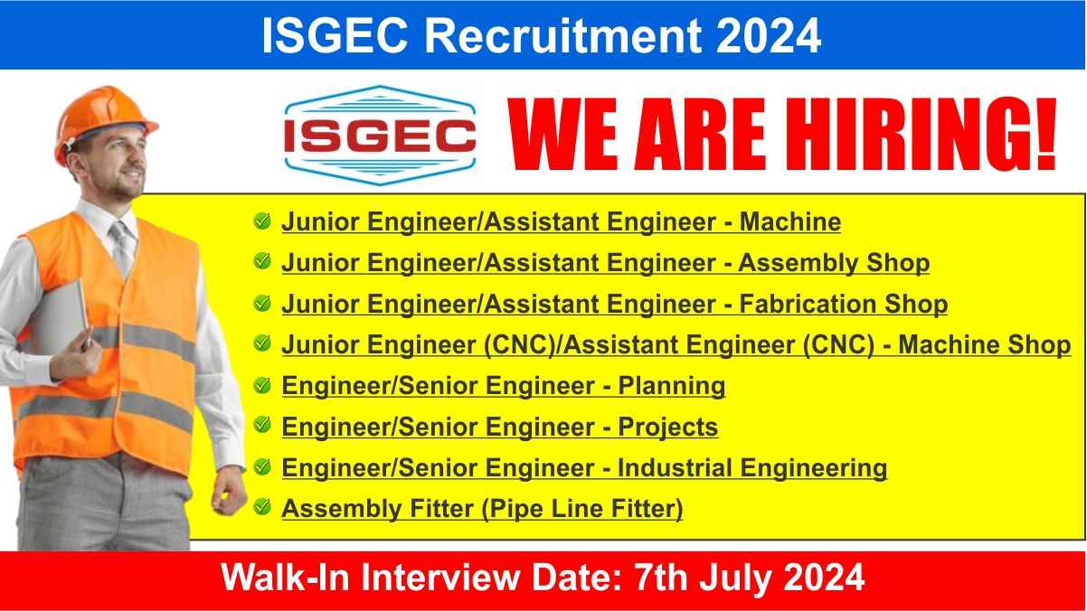 ISGEC Recruitment 2024