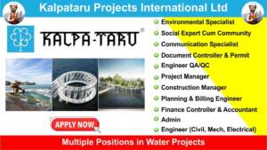 Kalpataru Projects International Ltd Hiring 2024 | Hiring for Multiple Positions in Water Projects