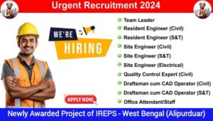 IREPS New Job Vacancy 2024 | Diploma, B.tech In Civil and Electrical