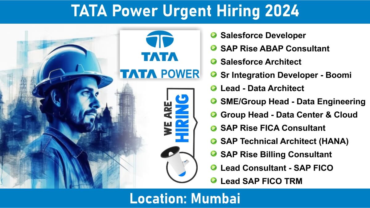 TATA Power Urgent Hiring 2024