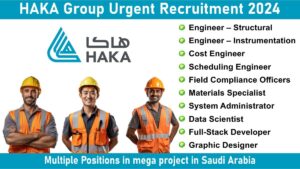 HAKA Group Urgent Recruitment 2024: Hiring for Multiple Positions in mega project in Saudi Arabia | Jobs in Saudi Arabia