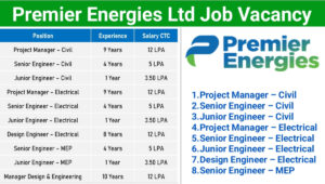 Premier Energies Ltd Job Vacancy 2024: Civil Engineer, Electrical Engineer | Apply Immediately