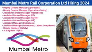 Mumbai Metro Rail Corporation Ltd Hiring 2024 | Starting date for accepting applications 14th September 2024