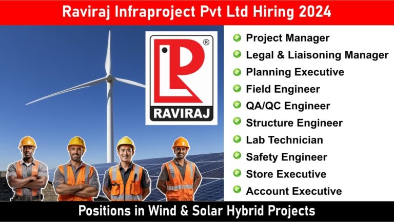 Raviraj Infraproject Pvt Ltd Urgent Hiring 2024