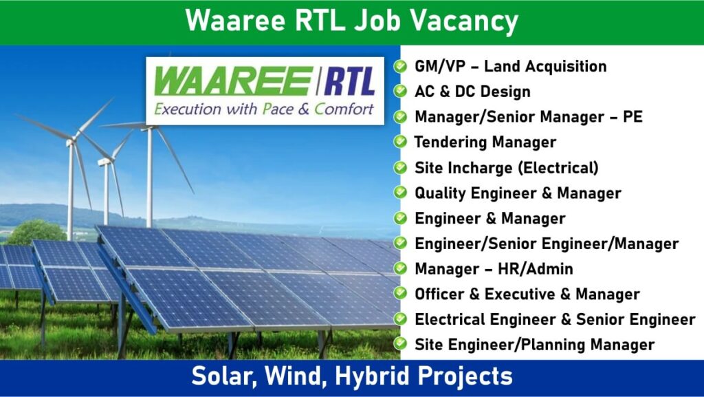 Waaree RTL Job Vacancy