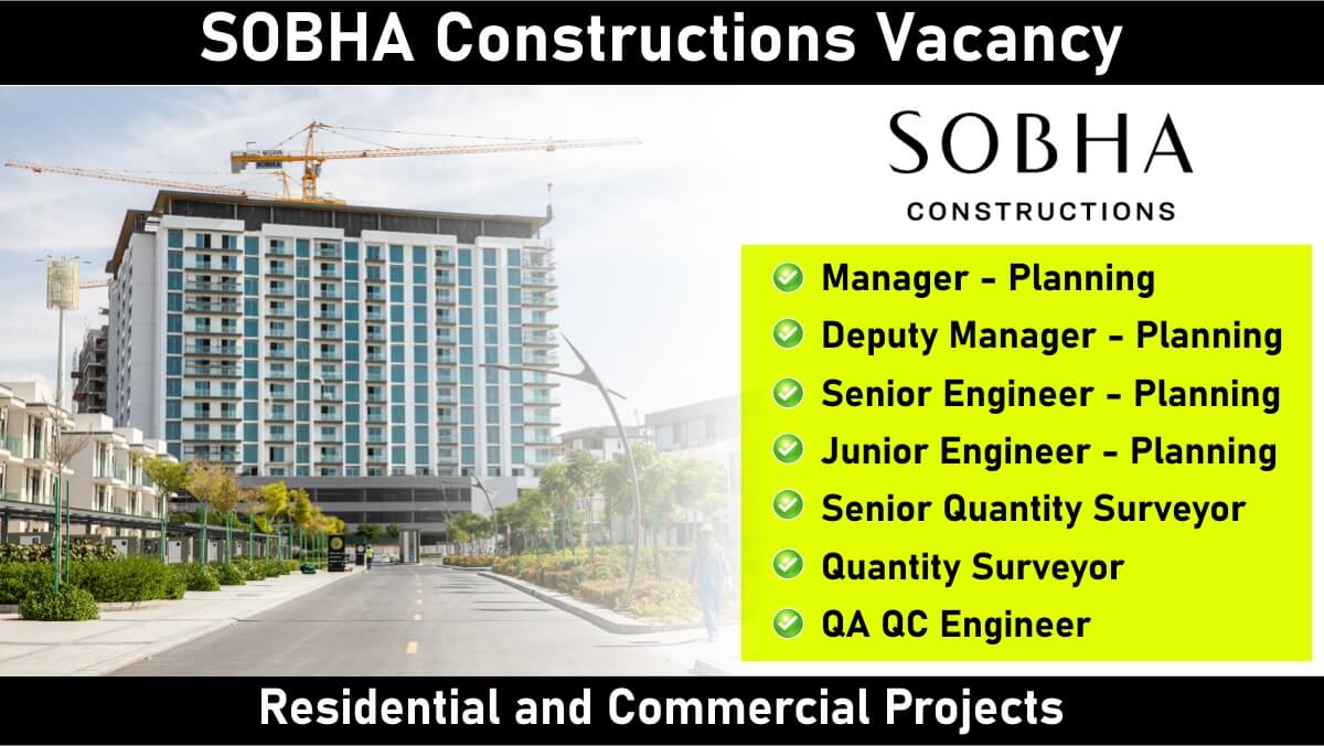 SOBHA Constructions Vacancy