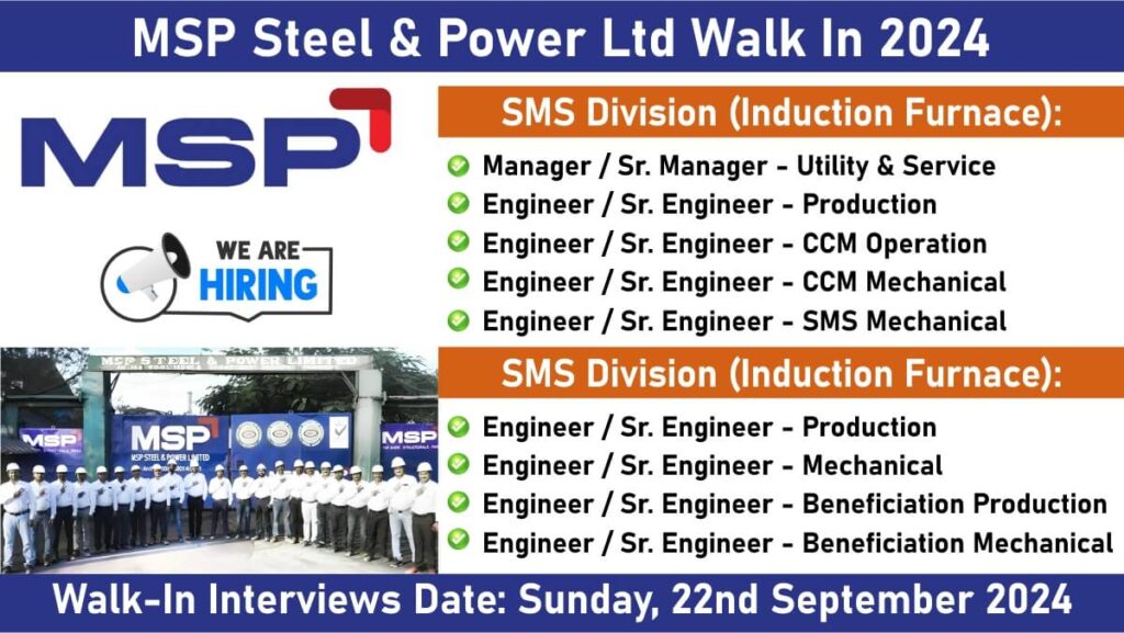 MSP Steel & Power Ltd Walk In 2024