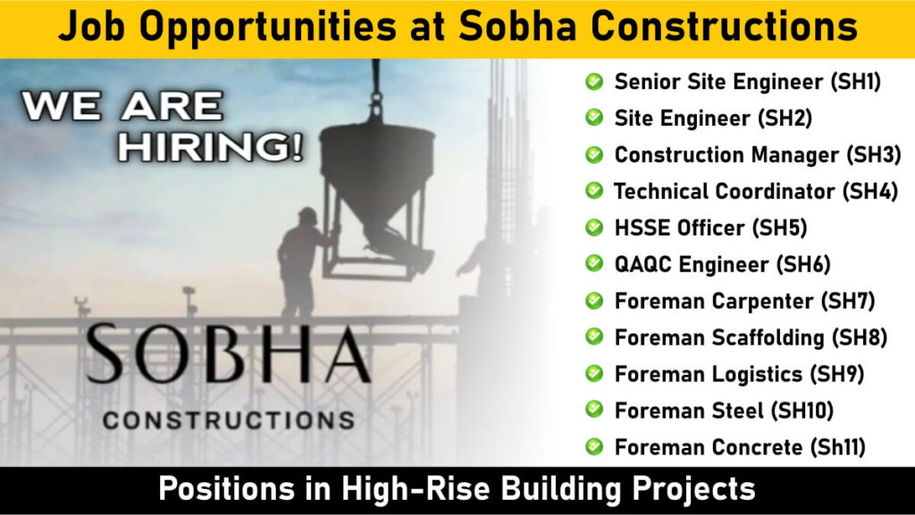 Job Opportunities at Sobha Constructions