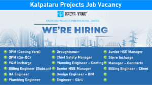 Kalpataru Projects Job Vacancy: Hiring for Multiple Positions in Nagpur Elevated Metro Project | Civil Engineering Jobs