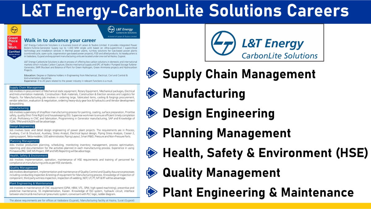 L&T Energy-CarbonLite Solutions Careers