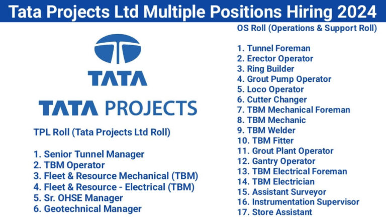 Tata Projects Ltd Urgent Recruitment 2024