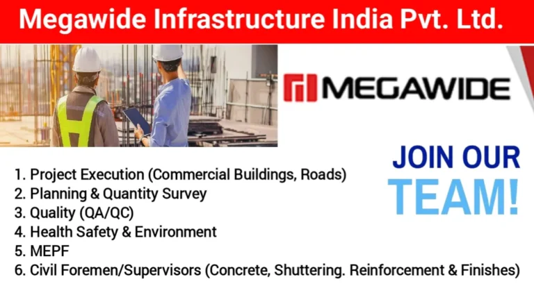 Megawide Infrastructure India Pvt Ltd Walk-In Interview 2024 | For Engineer, Supervisor And Foreman