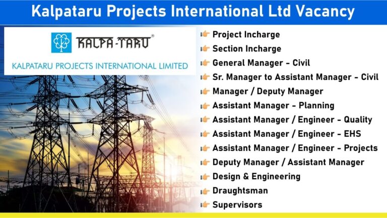 Kalpataru Projects International Ltd Vacancy