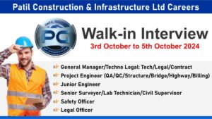 Patil Construction & Infrastructure Ltd Careers: Recruitment for Road Construction and Infrastructure Development | Jobs in Pune