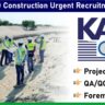 KAD Construction Urgent Recruitment