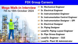 FOX Group Careers: Recruitment for Multiple Positions in Oil & Gas, Petrochemicals, Power, Water, and Wastewater Sectors | Jobs in Hyderabad