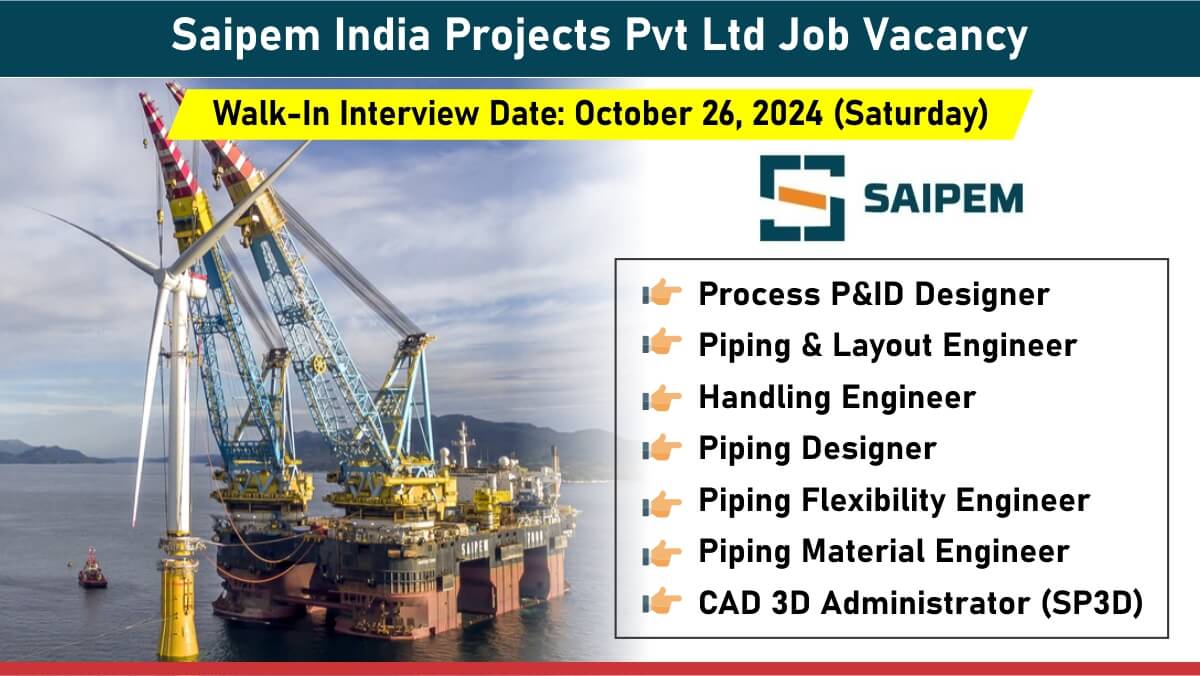 Saipem India Projects Pvt Ltd Job Vacancy