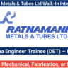 Ratnamani Metals & Tubes Ltd Walk-In Interview 2024