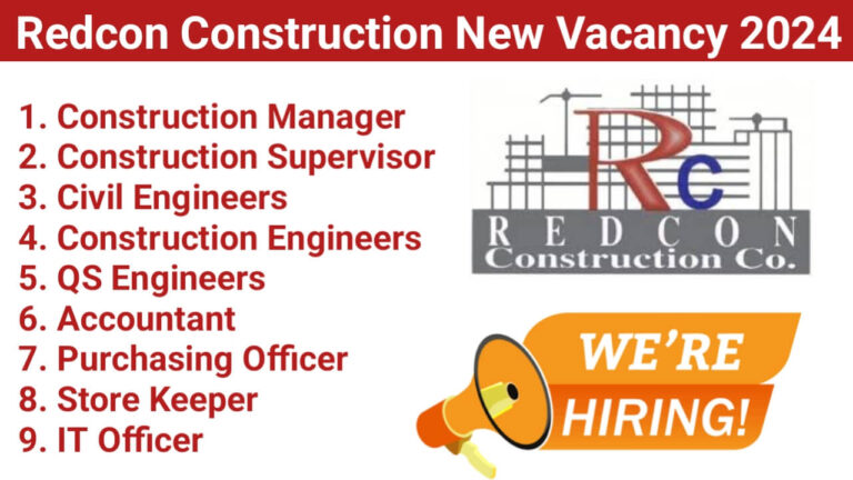 Redcon Construction New Vacancy 2024